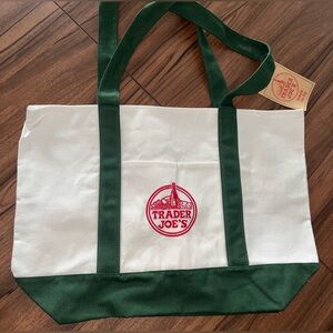 Trader Joe’s the regular Green and White Tote Bag